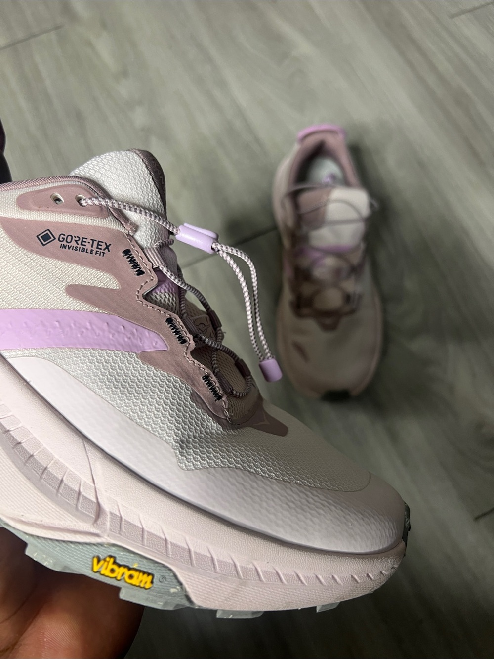 Hoka One One Women's Pale Pink Athletic Sneakers with Lavender Accents (8.5) - Picture 6 of 14
